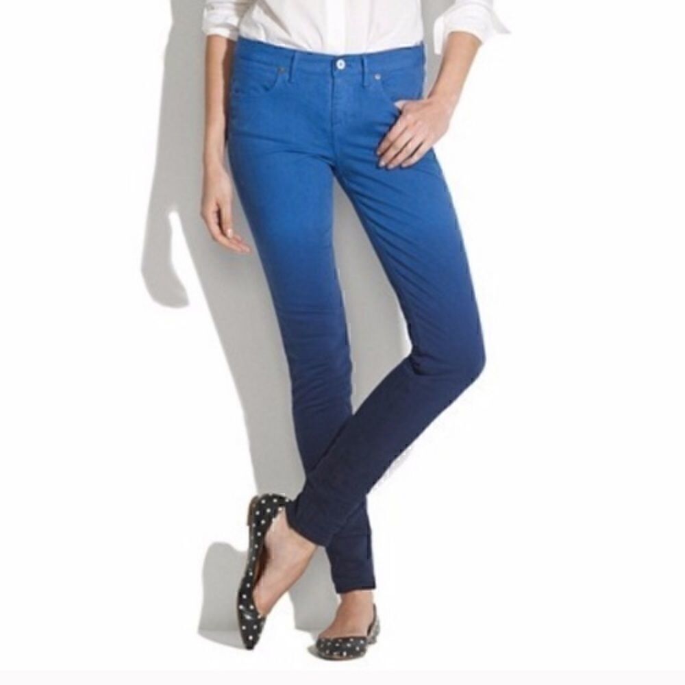 Madewell Skinny Skinny Blue Ombré Denim Jeans
